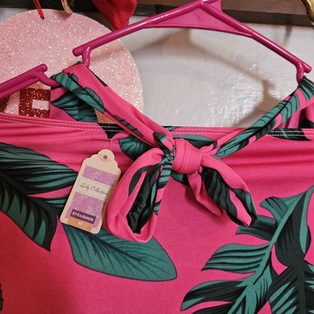 Nice Hot Pink Floral Swim Suit One Piece SzS - Picture 4 of 7